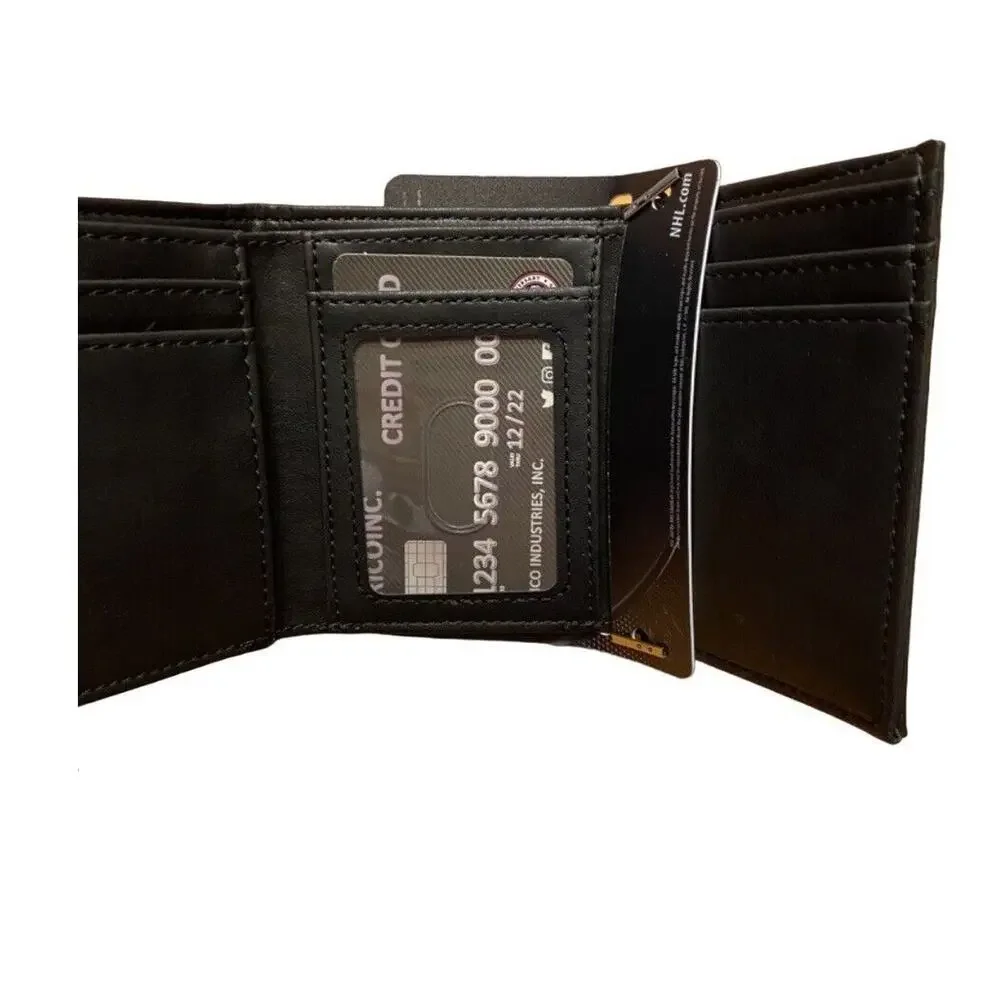 Edmonton Oilers NHL Laser Engraved Black Trifold Wallet Fan Gear LETRI7901BK NEW